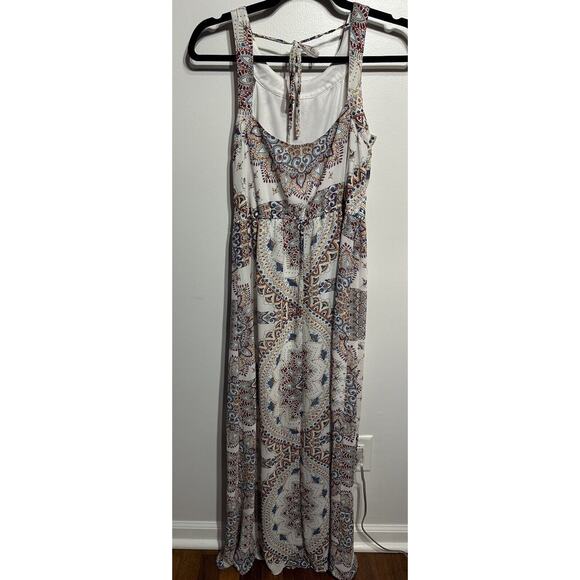 Heart Soul Dress M Boho Hippie Stretch Knit Artsy Halter Maxi Festival Sundress - Picture 2 of 8